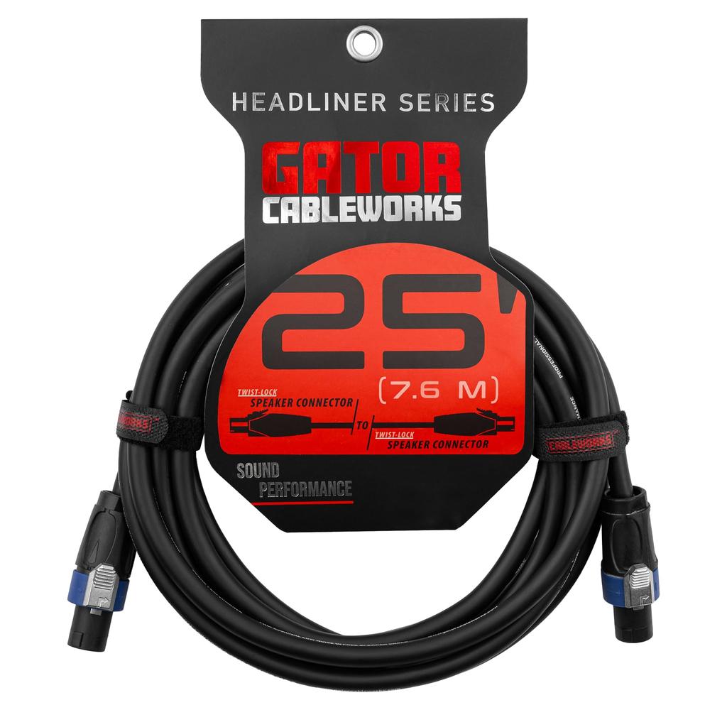 Cableworks от Gator Cases Cableworks Акустический кабель Headliner Series (25 футов Speakon/Speakon) GCWH-SPK-25-2TL []