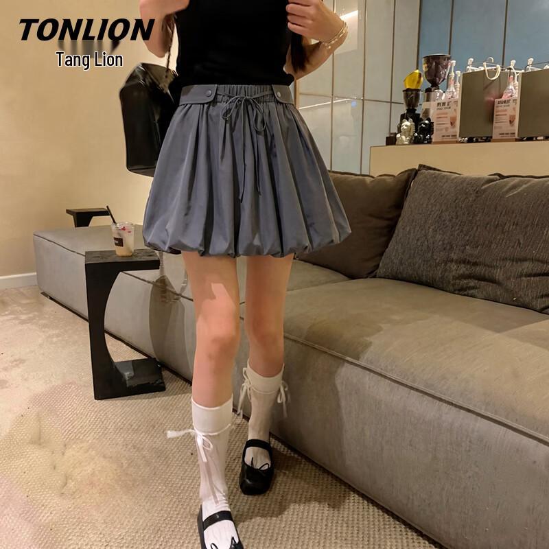 Женская мини-юбка TonLion А-силуэта с поясом