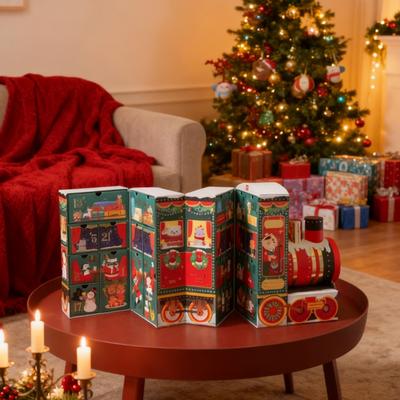 Календарь Адвента Dream Express 2025 24 дня Обратный отсчет до Рождества Поезд с ящиками Праздничный декор для детей и взрослых