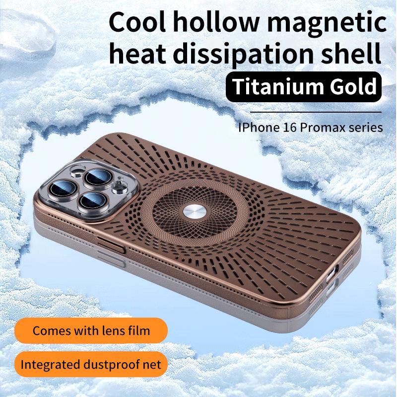 Cool Heat Dissipation Suitable for Apple 16ProMax Magnetic Phone Case IPhone 15 Full Pack Breathable Hole 14 Protective Case