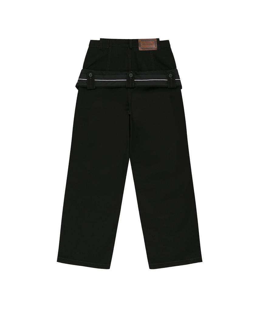 ADSB ANDERSSON BELL Double Waistband Wide-Leg Trousers Apa872M(Black)