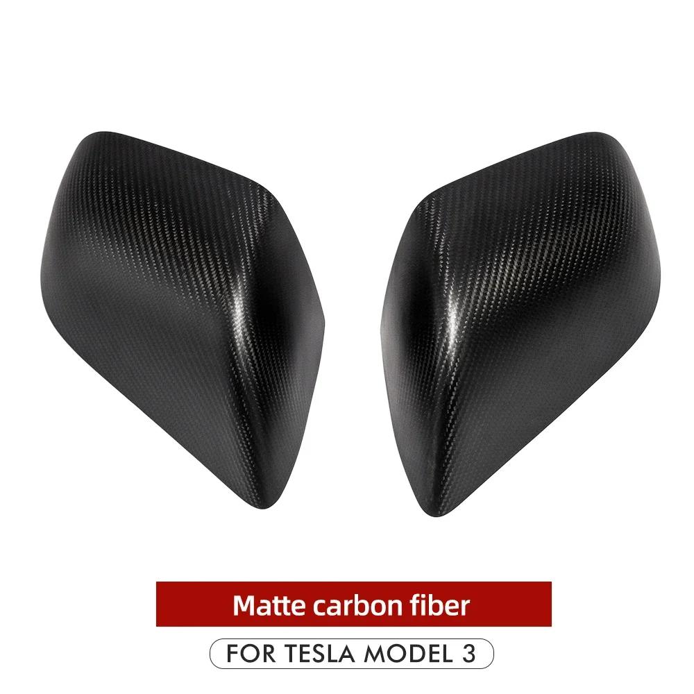 Накладка на зеркало заднего вида для Tesla Model 3 Model Y 2024 Аксессуары Накладка из настоящего углеволокна на боковую дверь Защитная деталь для автостайлинга
