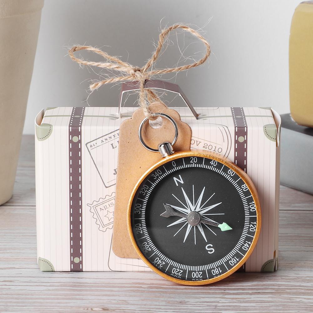 20 шт. свадебных подарочных коробок, конфетных коробок с компасом и бирками из крафт-бумаги для путешествий, свадебных сувениров