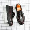 Внешняя торговля мужская лакированная глянцевая большого размера мужская деловая обувь 2025 весна и осень ленивая повседневная офисная кожаная обувь