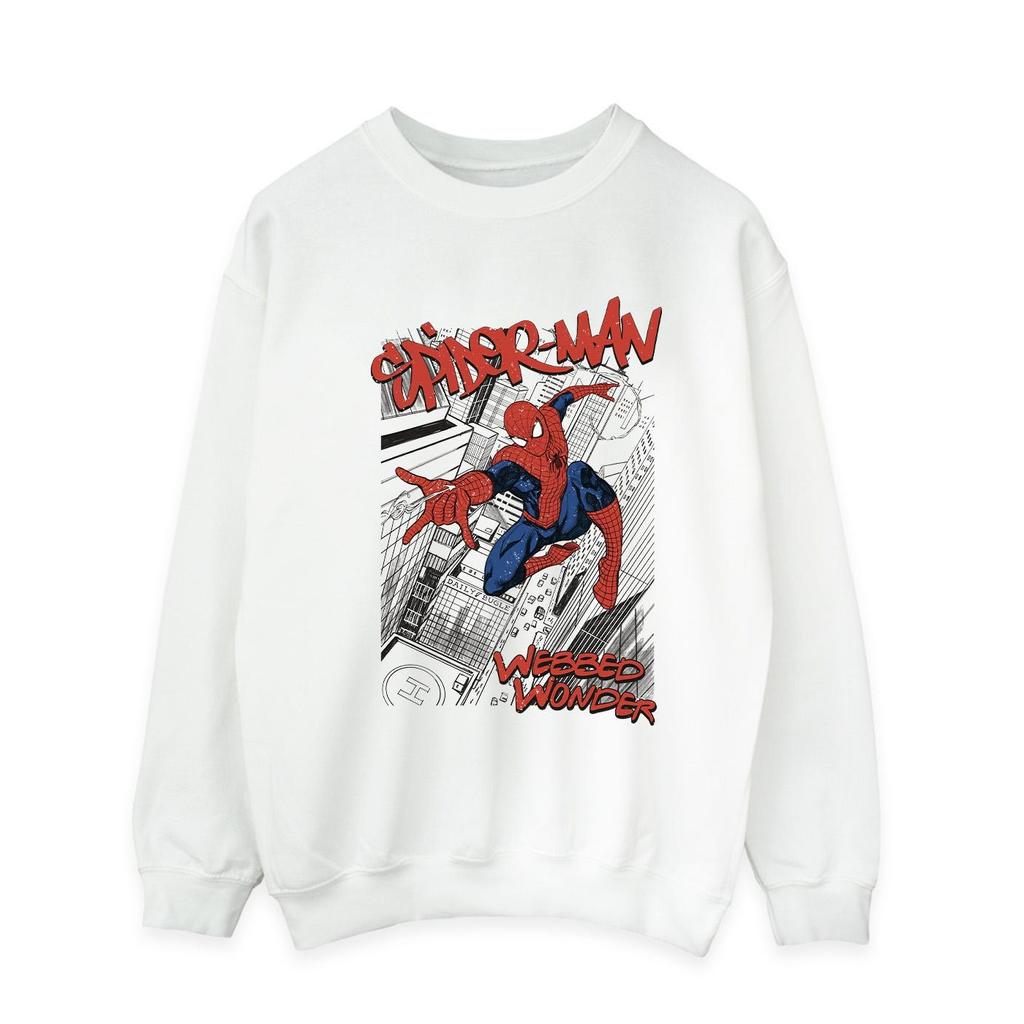 Marvel Mens Spider-Man Sketch City Sweatshirt