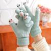 Winter Warm Gloves Thickened Leaky Finger Gloves Washable Knitted Gloves  for Touch Screen