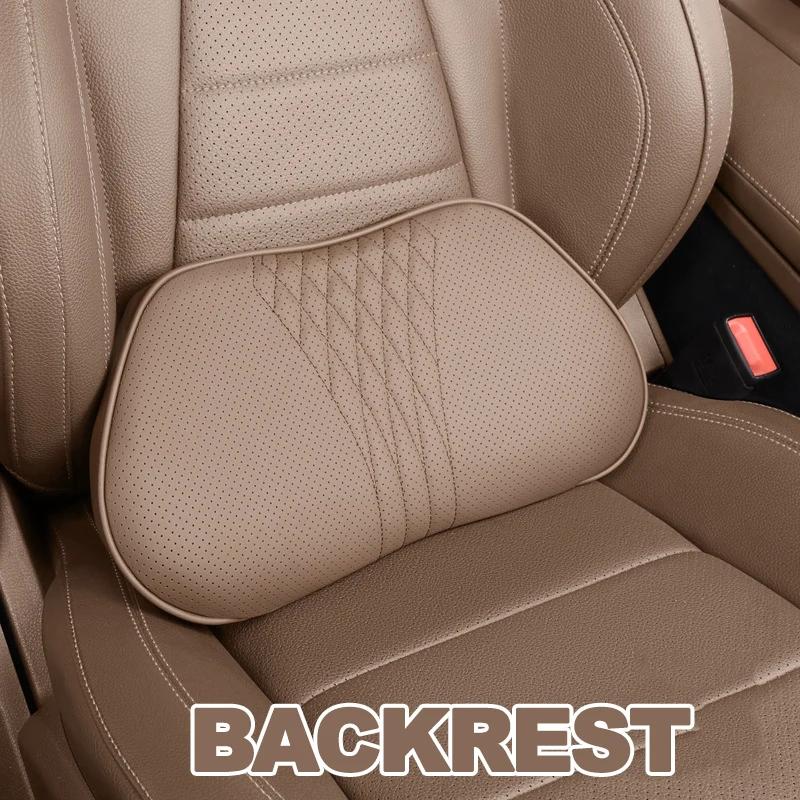 Xiaomi Universal Car Headrest Lumbar Pillow Nappa Leather Memory Foam Backrest Soft Breathable Neck Support Car Interior Accessories