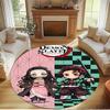 Demon Slayer Print Round Rug, Washable Floor Carpet, For Entryway Dorm Laundry Room Office Study, Home Decor Birthday Christmas Gift