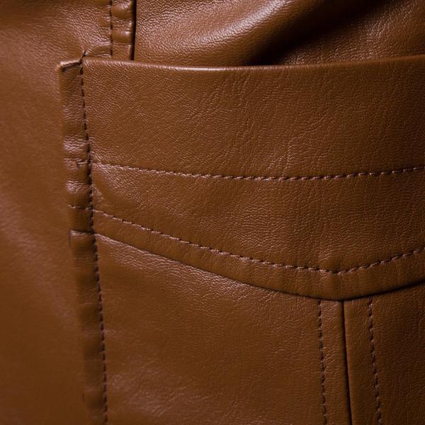 Осенне-зимняя мужская кожаная куртка из искусственной кожи мотоциклетная мужская тонкая кожаная куртка красивая куртка пальто