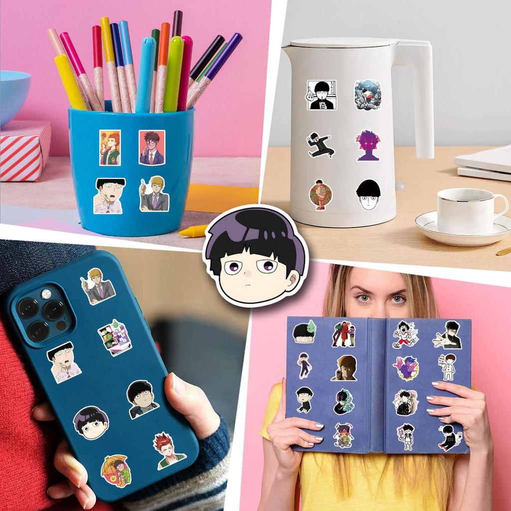 55 Наклеек для Манги и Мультфильма Mob Psycho 100 - Водонепроницаемые Наклейки для DIY