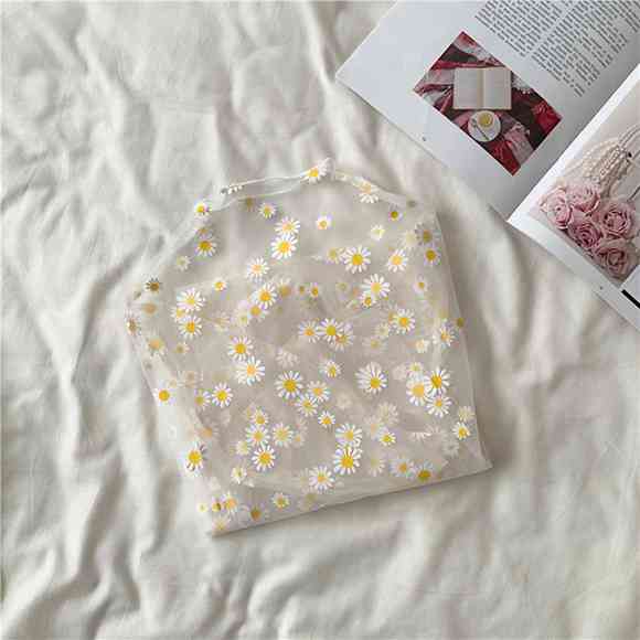 Нижнее белье из сетчатой ​​пряжи Little Daisy. Женская шифоновая рубашка с длинными рукавами и защитой от мешков в уличном тренде.