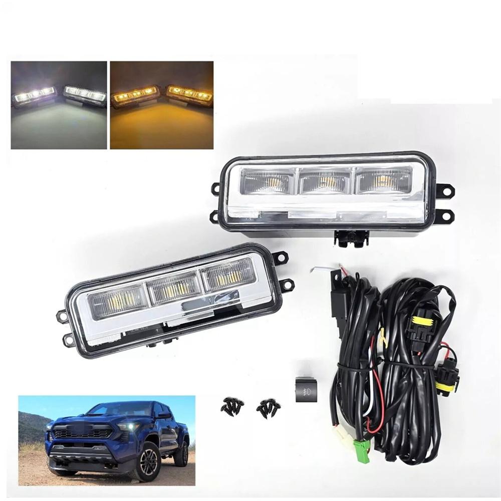 For 2024-2025 Toyota Tacoma LED Fog Lights Kit W/ Amber LED Signal Lights Wires