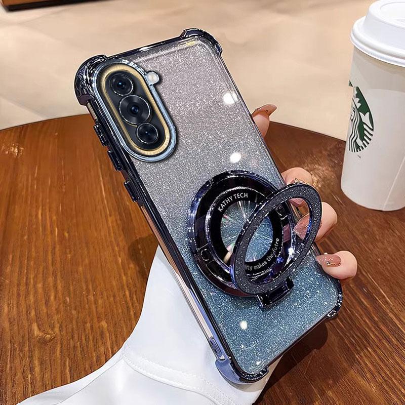 Чехол Nova11 11pro, роскошный магнитный кронштейн, противоударный чехол для Huawei Nova 11 12 10 9 9SE pro, чехол с держателем, блестящий, блестящий