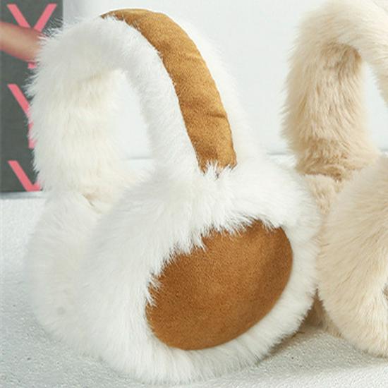 Женские зимние белые плюшевые ветрозащитные наушники — теплые, морозостойкие, с бархатной подкладкой, незамерзающие.