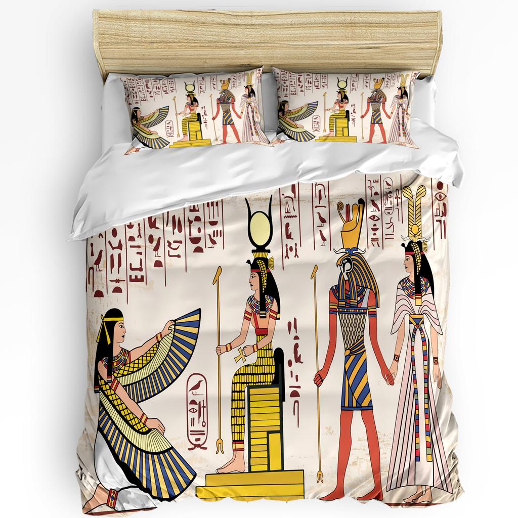 3Pcs Bedding Collection Cleopatra Egyptian Queen Culture Home Textile Duvet Cover Pillow Case Boy Kid Teen Girl Bedding Covers Collection