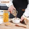 ComSaf Coffee Bean Storage Container Glass Canister Sealed 1400ml Coffee Canister Sealed Jar Food Storage Container with Bamboo Lid Flour Grain Set of