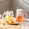 GIANXI 1000ML Glasses With Lid And Straw Household Kitchen Transparent Tumbler With Straw Coffee Cup With Handle Water Bottle