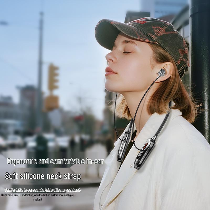 Беспроводные Bluetooth-наушники с креплением на шею: Большая емкость, Долгая работа от батареи, HD-звонки, Защита от пота