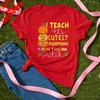 Halloween Teacher Shirt Cotton Summer Short Sleeve Tee Cute Pumpkin Patch Fall Casual Sweatshirt I Teach The Cutest Pumpkins