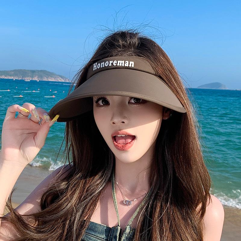 Летняя шляпа от солнца женская для активного отдыха и путешествий, шляпа от солнца с широкими полями, универсальная модная шляпа от солнца с защитой от УФ-лучей, шляпа от солнца с открытым верхом