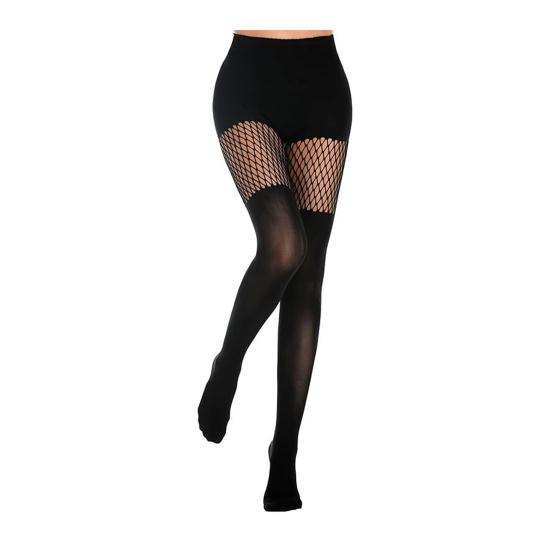 Женские чулки в сетку, сексуальные чулки до бедра, готические черные леггинсы в сетку с высокой талией