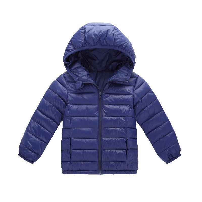 Children Autumn Winter Down Jackets 4-12 Years Boys Girls Thin Warm Outerwear Children Clothes Hooded Zipper Coats
