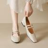 Weiwei Girl 820-2 Square Head Single Shoes Women's 2025 New Spring One-word with Shallow Mouth Mary Jane Shoes Women's French