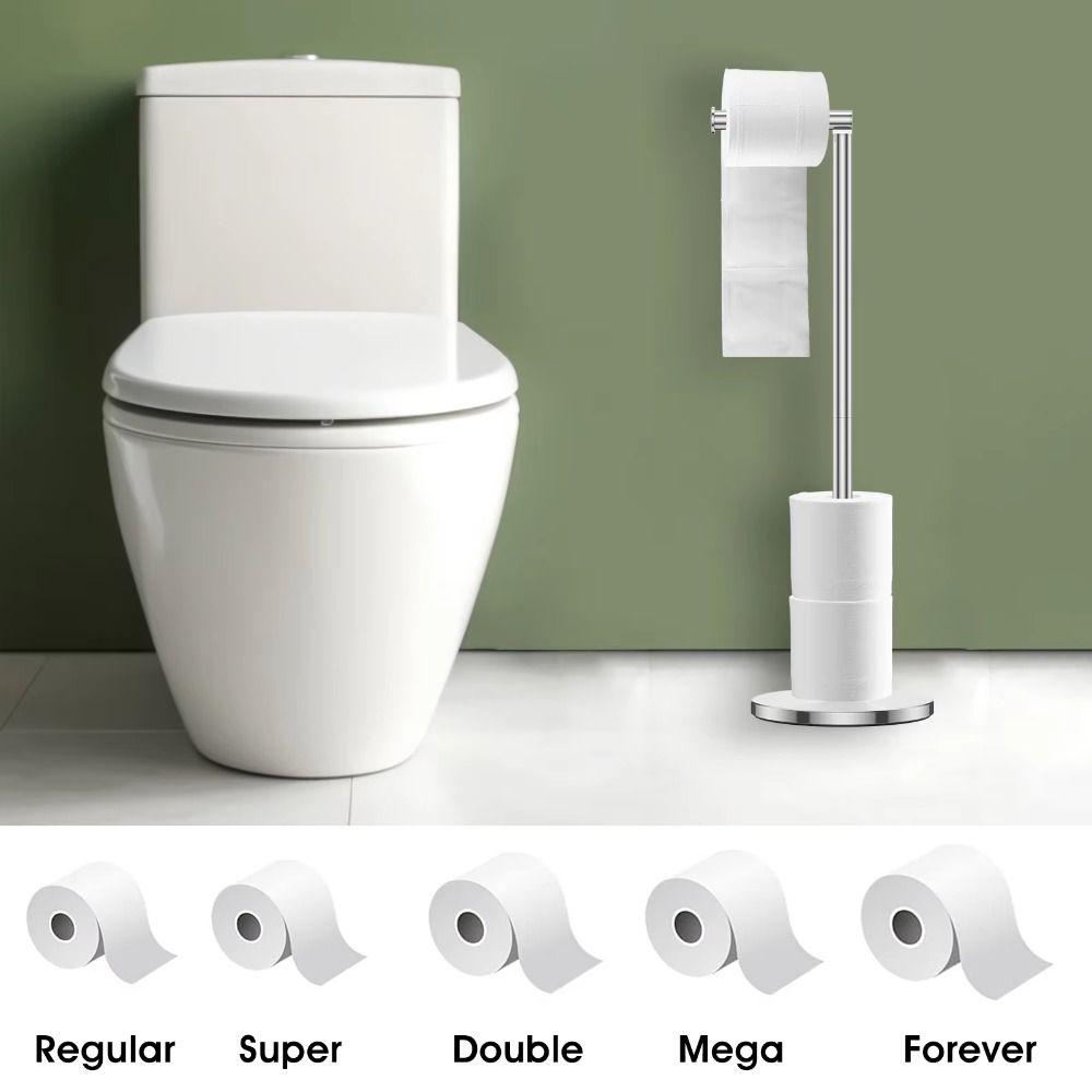 Non-slip Stainless Steel Paper Roll Stand Rust-Proof Floor Standing Paper Dispenser Bedroom