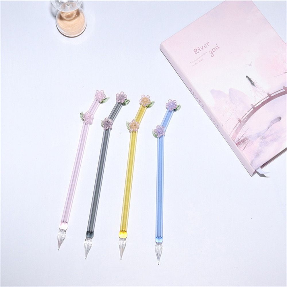 Перьевые ручки для письма, ручка с чернилами для подписи, стеклянная ручка, стеклянная ручка, погружаемая в стекло, ручка-капельница