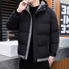 Two Bars Hooded Cotton-padded Jacket Men's Thickened Hooded Cotton-padded Jacket Student Hooded Bread Jacket Teen Casual