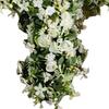 Garland Easter Wreath for Front Door Faith-Inspired Spring Decoration with Realistic Greenery And White Flowers Religious Indoor Porch Decor Gift