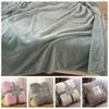 Double Sided Throw Blanket Skin-Friendly Conditioning Quilt New Plush Striped Blankets