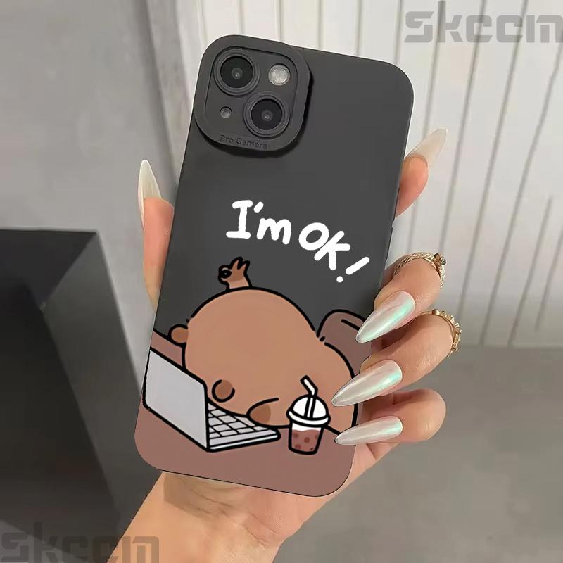 Чехол для телефона с принтом мультяшной капибары для iPhone 17 Air 16 e 15 14 13 12 11 Pro Max Plus Mini SE 2020 2022 Ударопрочный чехол