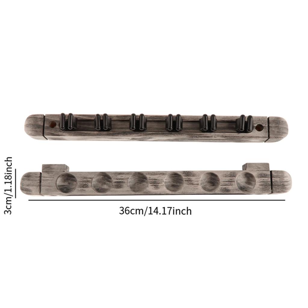 6 Cue Holder for Pool Sticks Wall Mounted Billiard Rack Wooden Storage Solution