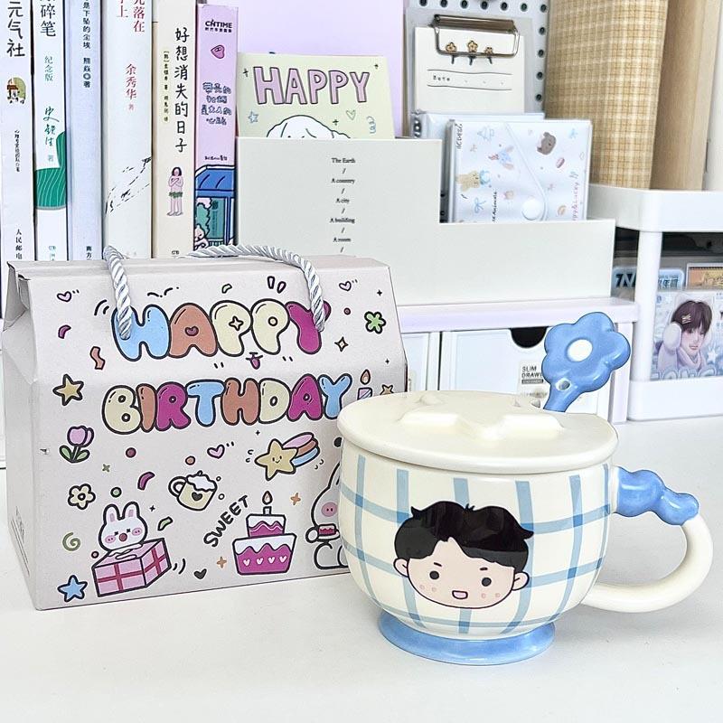 Кружка для питья для пар, высокая ценность, милая керамическая кружка с крышкой, офисная кружка для завтрака, подарок на день рождения