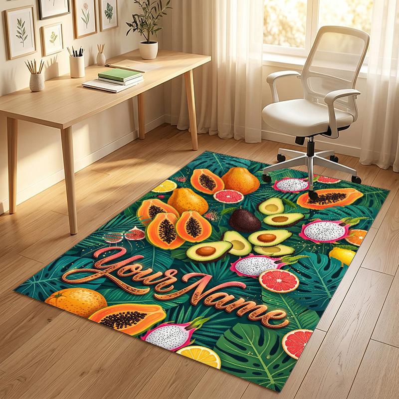Frogs Theme Soft Crystal Velvet Rug Custom Name & Text Print Non Slip Floor Rug for Bedroom Living Room