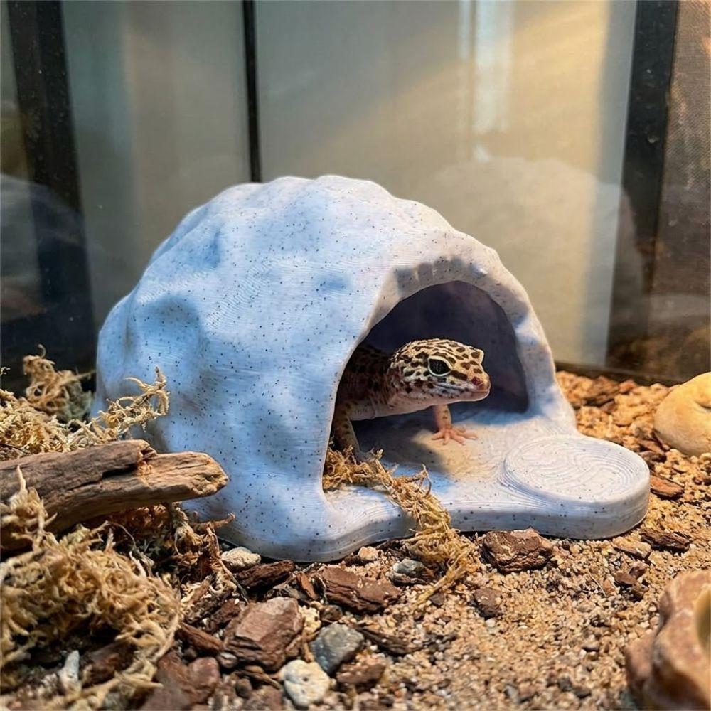 Simulation Rock Reptile Hideout Sturdy PETG Hidden Cave Shelter Lizard Feeder Turtle Tank
