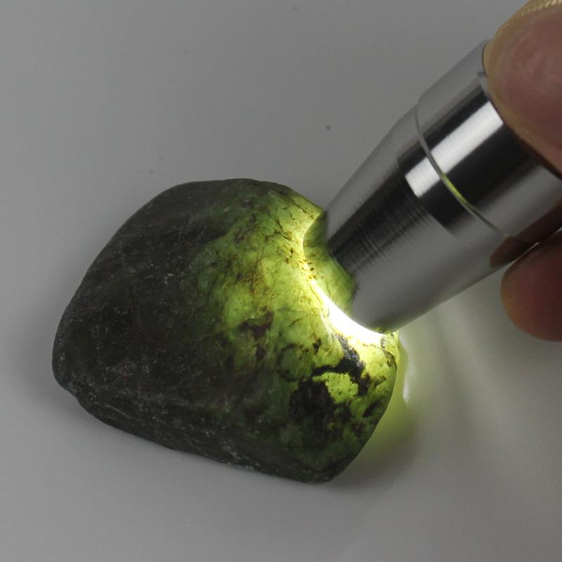 Three Light Sources Jade Flashlight Strong Light Identification Lamp High-Brightness Raw Stone Jade Jewelry Amber Beeswax Purple Light White