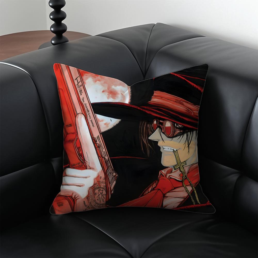 H-Hellsing Подушка Аниме Персонаж Подушка Чехол для Подушки Наволочка Защита от Пылевых Клещей Невидимая Молния Шелковистый Плюшевый Подушка