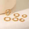 18k Gold Stainless Steel Hoop & Ear Cuff Set - European & American Style, Simple & Versatile Titanium Steel Jewelry.