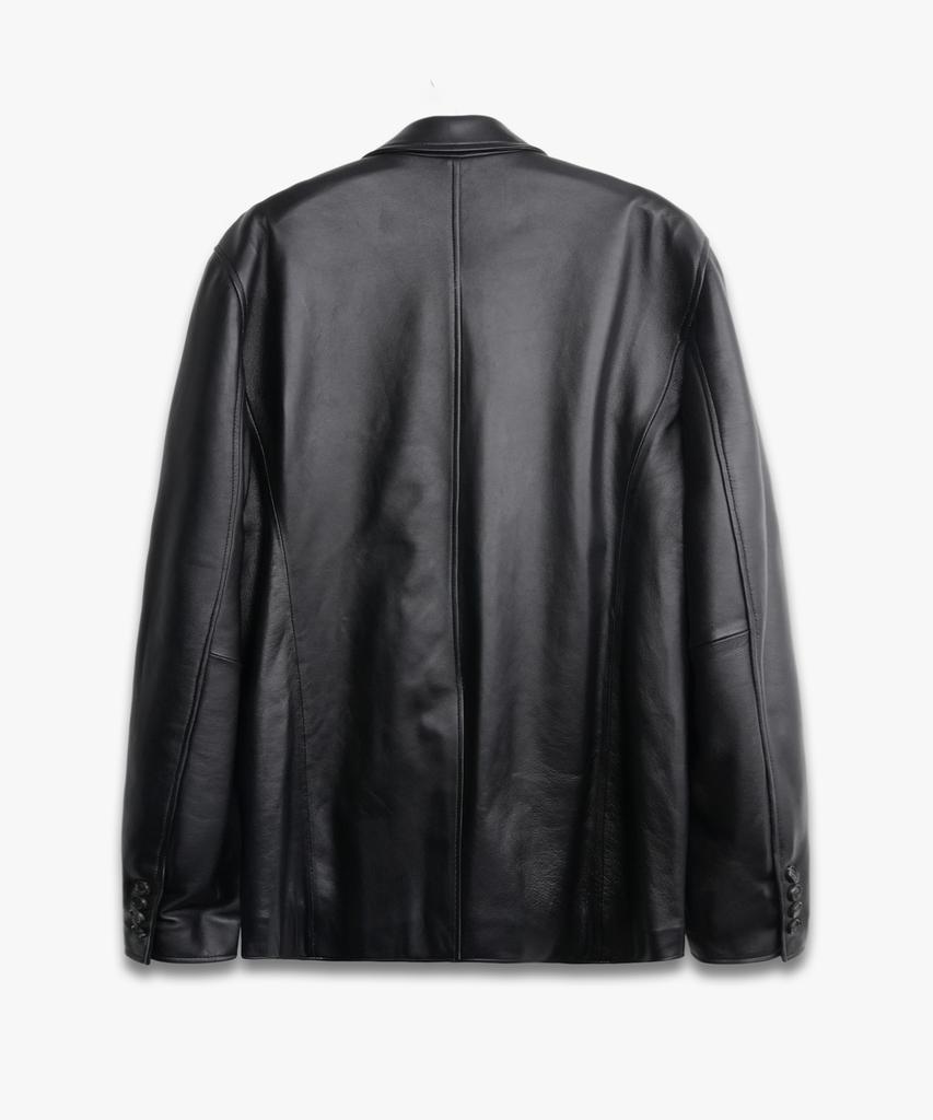 DOFFJASON Lambskin 3-Button Blazer Black