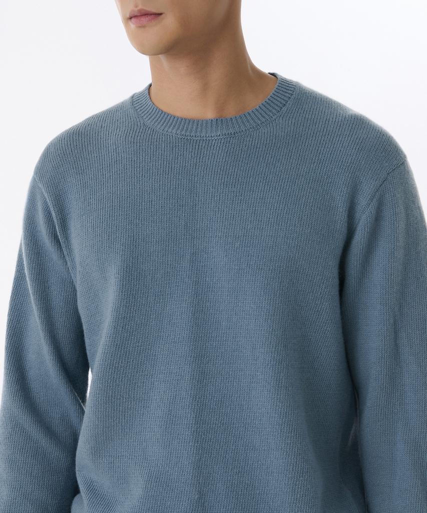 MUSINSA STANDARD Essential Crew Neck Knit [Blue Grey]
