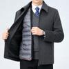 Новая кашемировая куртка для мужчин на осень и зиму, для папы среднего возраста, деловая повседневная шерстяная куртка с лацканами и съемной пуховой подкладкой