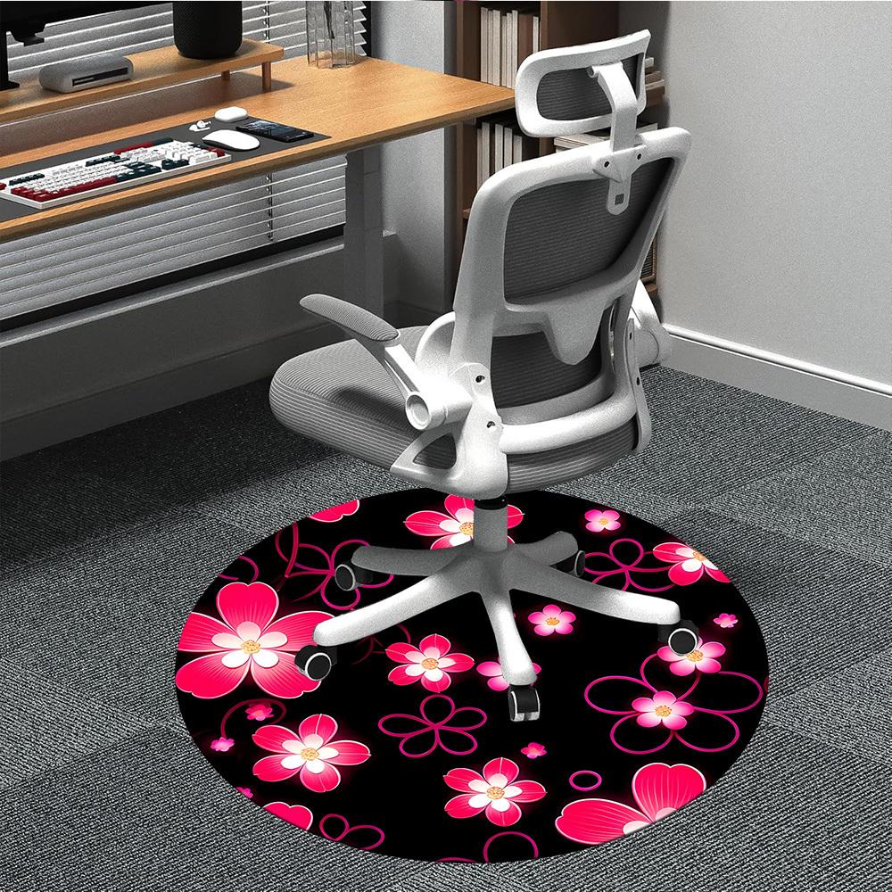 1PC Floral Pattern Chair Carpet for Office, Indoor Non-Slip Washable  Carpet, Soft Comfortable Mat For Office Room yy250930137