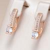 Блестящие белые натуральные цирконы английские серьги для женщин роскошные цвета розового золота свадебные аксессуары изящные украшения