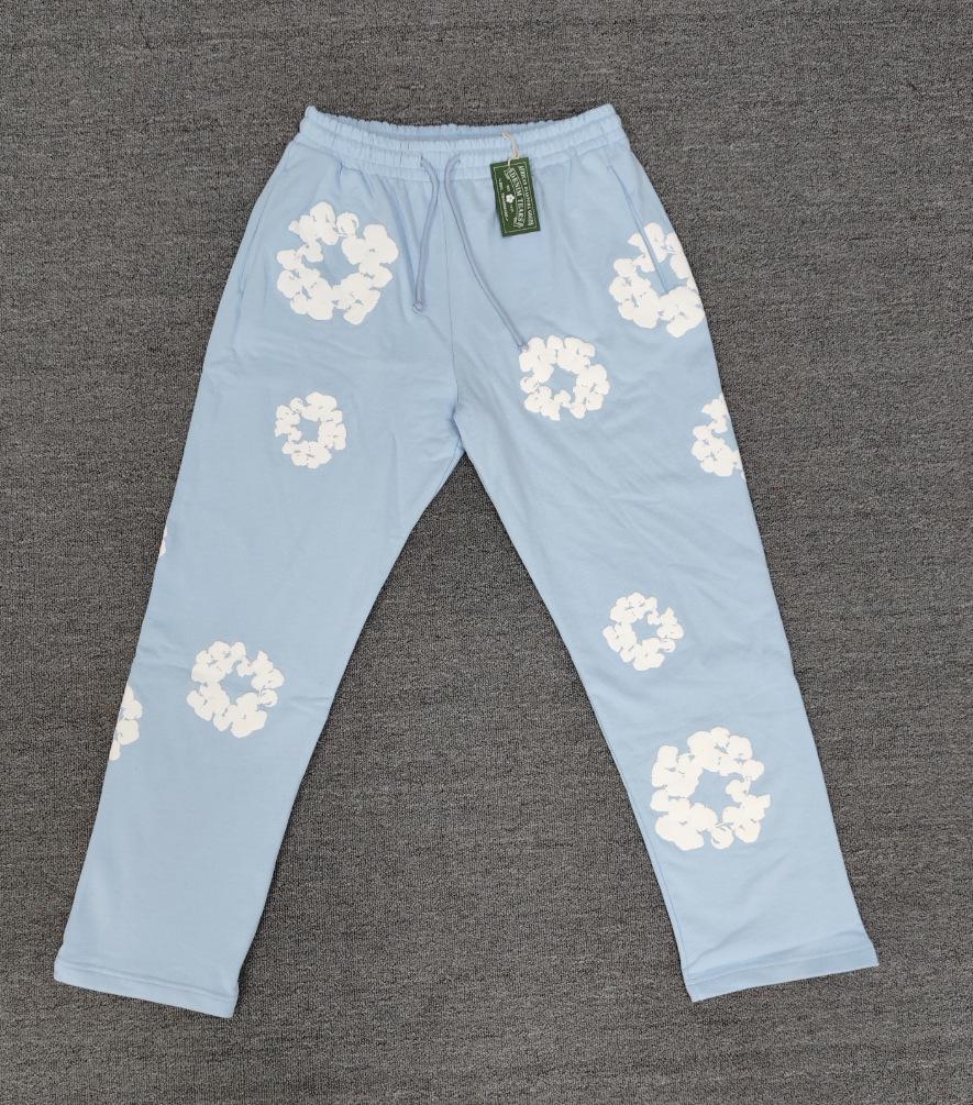 Худи из плотного хлопкового денима с цветочным принтом - Модная американская уличная куртка для мужчин