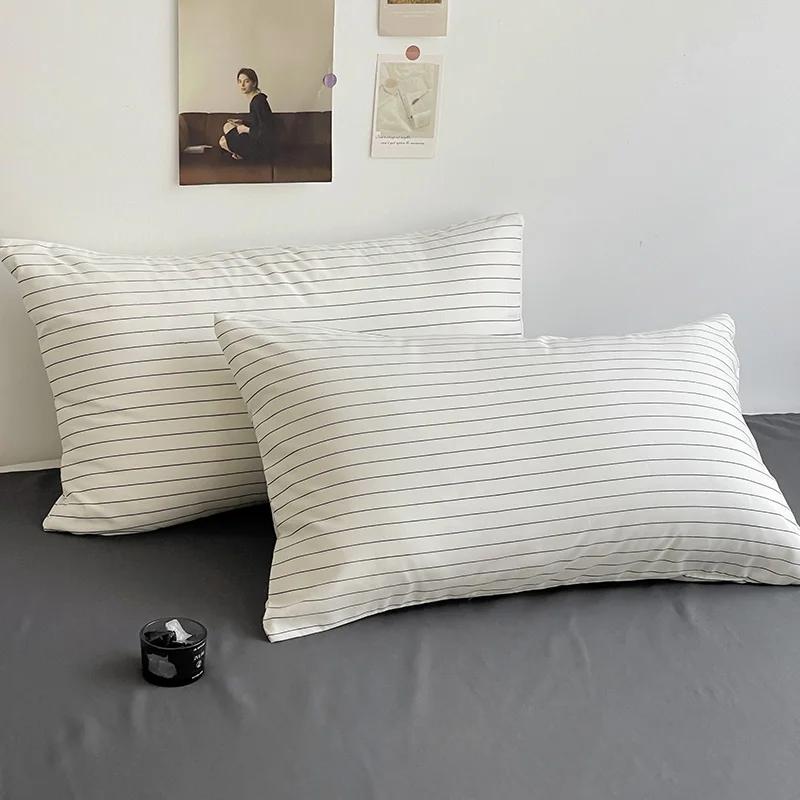 Bed Linen Bed Sheets Set Stripes Duvet Suit Cover Set Quilt Cover Bed Sheet Quilt Sets Queen Size Ins Blogger Comforter Sets