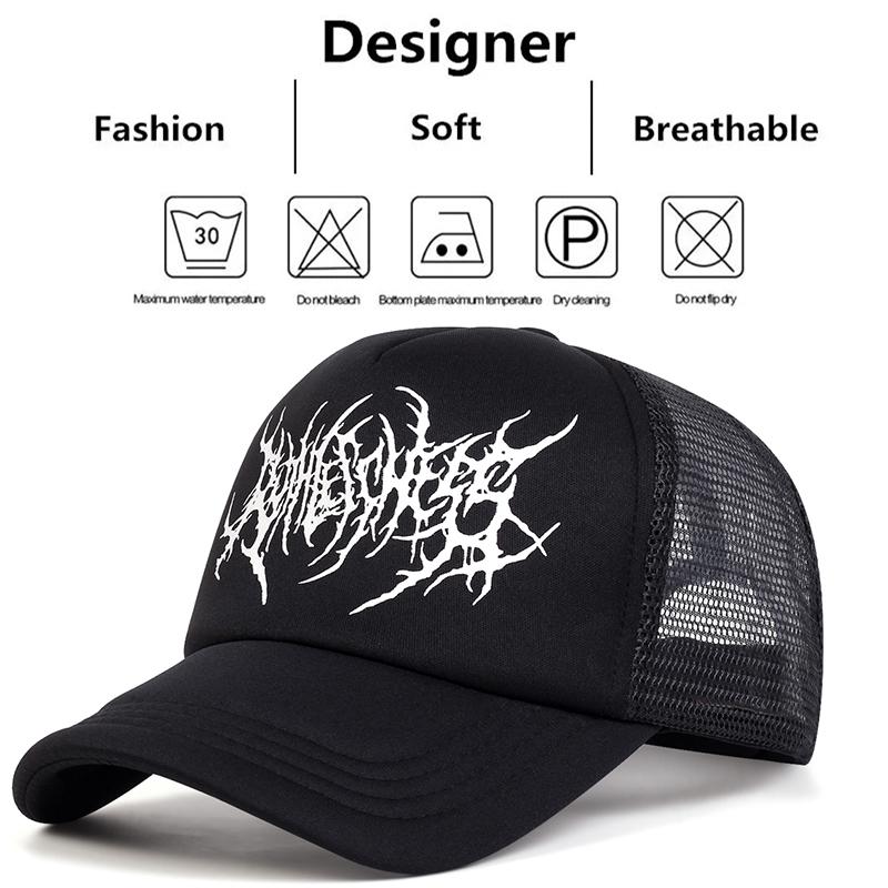 Готическая летняя мода Сетчатая кепка Бейсболка Кепки Snapback Хип-хоп кепки Регулируемая для улицы Мужчины Женщины Ковбойская солнцезащитная кепка