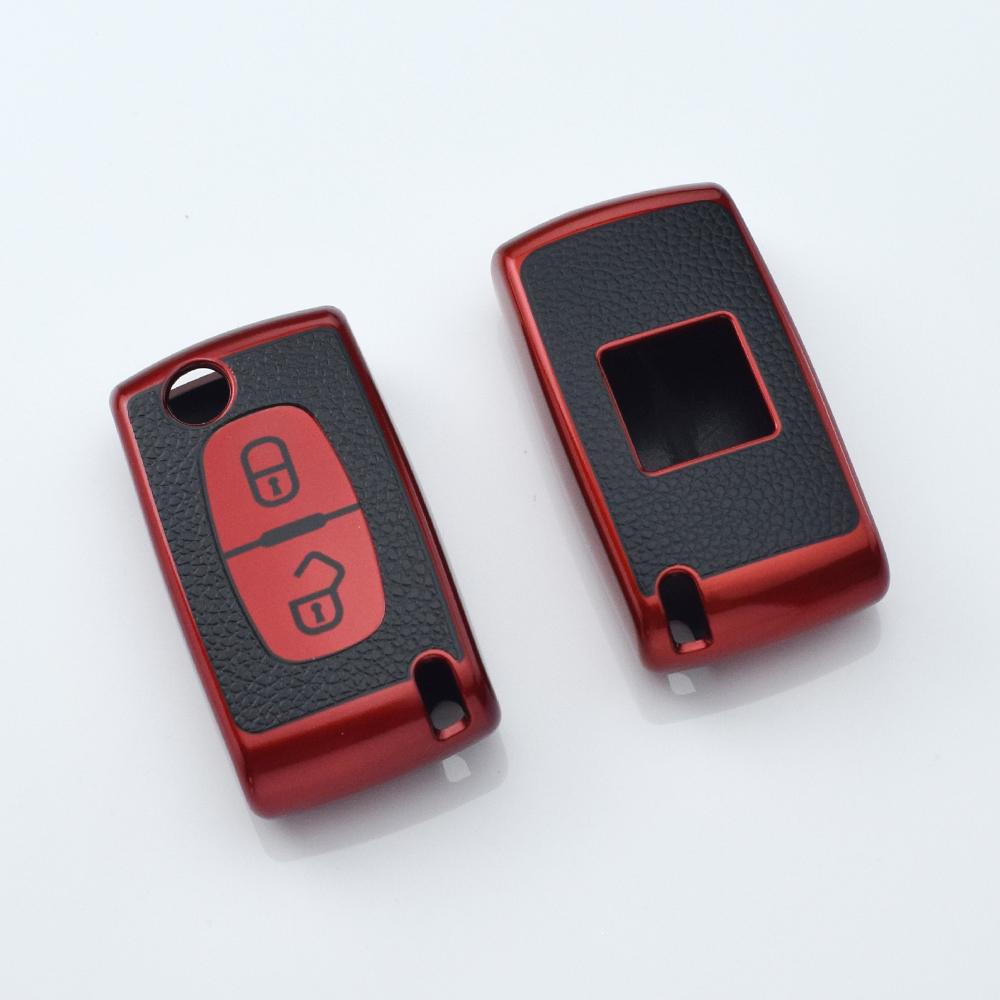 Для Peugeot 308 207 307 3008 5008 Брелок для Citroen C2 C3 C4 C8 Ключи 2 кнопки TPU чехол для автомобильного ключа держатель оболочки аксессуары