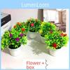 Plastic Mini Rose Artificial Flower Green Plant Potted Plant For Indoor Decor